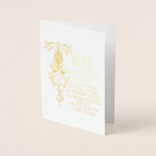 Alice in Wonderland Jabberwocky Gold Foil Kaart