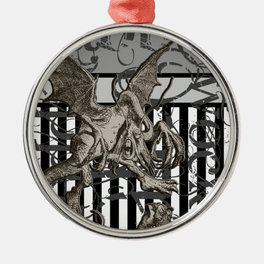 Alice in Wonderland Jabberwocky Grunge Metalen Ornament (Voorkant)