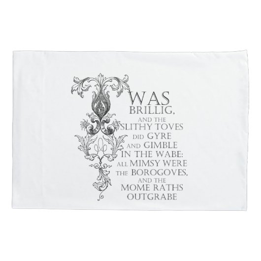 Alice in Wonderland Jabberwocky Poem Kussensloop (Achterkant)