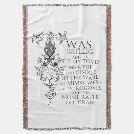 Alice in Wonderland Jabberwocky Poem Throw Blanket Deken (Voorkant Verticaal)