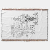 Alice in Wonderland Jabberwocky Poem Throw Blanket Deken (Voorkant)