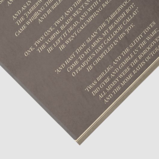 Alice in Wonderland Jabberwocky Song Tissuepapier (Detail)