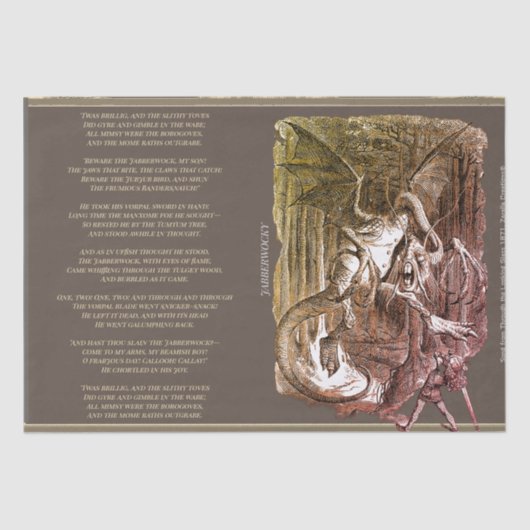 Alice in Wonderland Jabberwocky Song Tissuepapier (Voorkant)