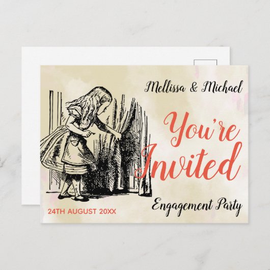 Alice in Wonderland... je bent uitgenodigd voor de Briefkaart (Voorkant / Achterkant)