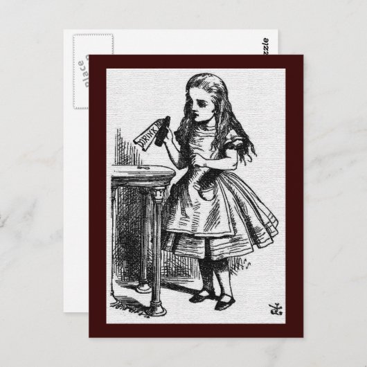 Alice in wonderland John Tenniel Briefkaart (Voorkant / Achterkant)