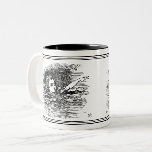 Alice in Wonderland John Tenniel Illustration Mok (Voorkant links)