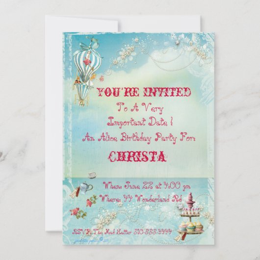 Alice in Wonderland Kaart (Achterkant)