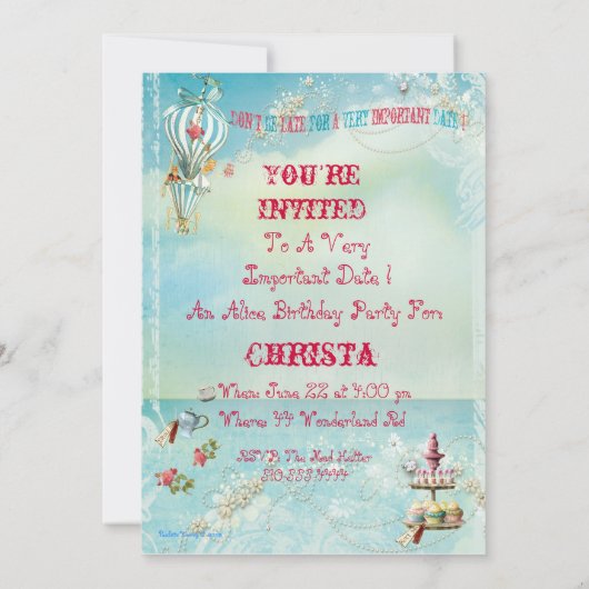 Alice in Wonderland Kaart (Achterkant)