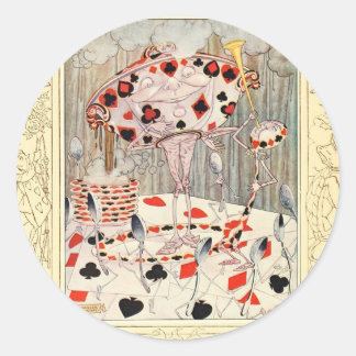 Alice in Wonderland Kaart Battle Ronde Sticker