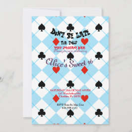Alice in Wonderland Kaartachterkant Uitnodiging