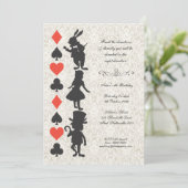 Alice in Wonderland Kaarten Tea Party Birthday (Staand voorkant)