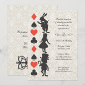 Alice in Wonderland Kaarten Tea Party Birthday (Voorkant / Achterkant)