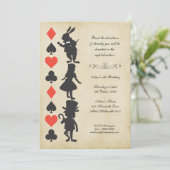 Alice in Wonderland Kaarten Tea Party Birthday (Staand voorkant)