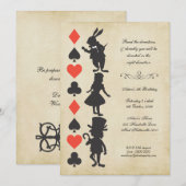 Alice in Wonderland Kaarten Tea Party Birthday (Voorkant / Achterkant)