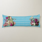 Alice in Wonderland Karakters op Blue Harlequin Lichaamskussen (Voorkant)