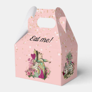 Alice in Wonderland Karakters op Roze en Goud Bedankdoosjes