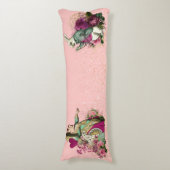 Alice in Wonderland Karakters op Roze en Goud Lichaamskussen (Voorkant Verticaal)