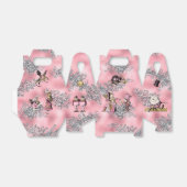 Alice in Wonderland Karakters op Roze en Zilver Bedankdoosjes (Uitgevouwen)