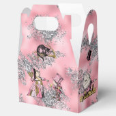 Alice in Wonderland Karakters op Roze en Zilver Bedankdoosjes (Geopend)