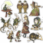 Alice in Wonderland Karakters Stickers (Voorkant)