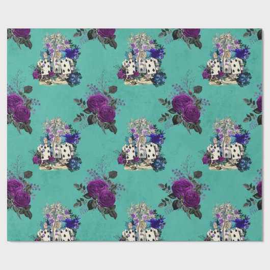 Alice in Wonderland Kards en Rozen Cadeaupapier (Vlak)