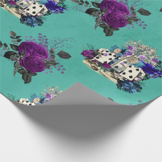 Alice in Wonderland Kards en Rozen Cadeaupapier (Hoek)