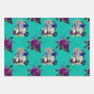 Alice in Wonderland Kards en Rozen Inpakpapier Vel