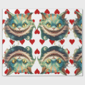 Alice In Wonderland Kat en harten Thema Cadeaupapier (Vlak)