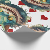 Alice In Wonderland Kat en harten Thema Cadeaupapier (Hoek)