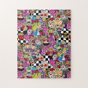 Alice in Wonderland Kawaii Tekenwerk Kunst Kindere Legpuzzel