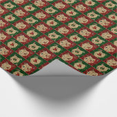 Alice in Wonderland: Kerst Groen Rode Gordijn Cadeaupapier (Hoek)