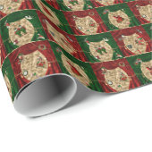 Alice in Wonderland: Kerst Groen Rode Gordijn Cadeaupapier (Rol Hoek)