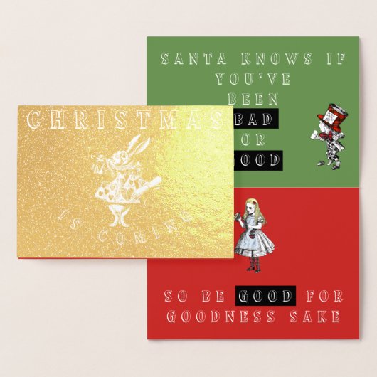 Alice in Wonderland Kerst Kaart (Display)