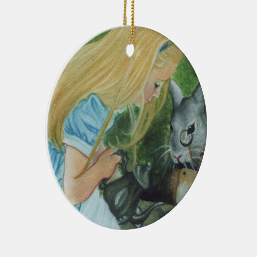 Alice in wonderland kerstfeest keramisch ornament (Rechts)