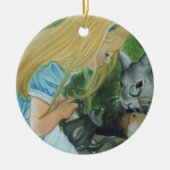 Alice in wonderland kerstfeest keramisch ornament (Voorkant)