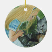 Alice in wonderland kerstfeest keramisch ornament (Achterkant)