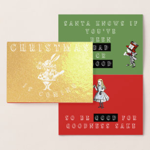  Alice in Wonderland kerstkaart Folie Kaarten