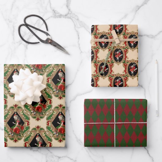 Alice in Wonderland Kerstmis Inpakpapier Vel (Voorkant)