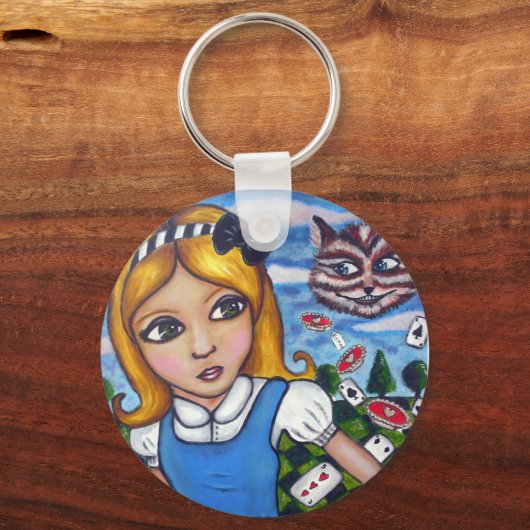 Alice in wonderland keyring sleutelhanger (Voorkant)