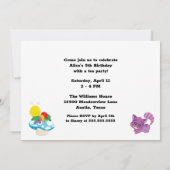 Alice in Wonderland Kinder Black Red Birthday Part Kaart (Achterkant)