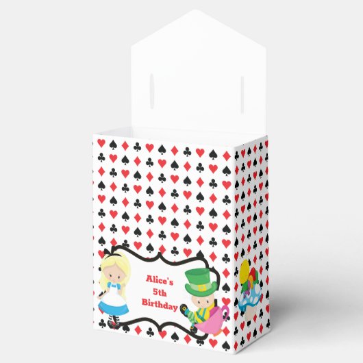Alice in Wonderland Kinderen Birthday Party Black  Bedankdoosjes (Geopend)
