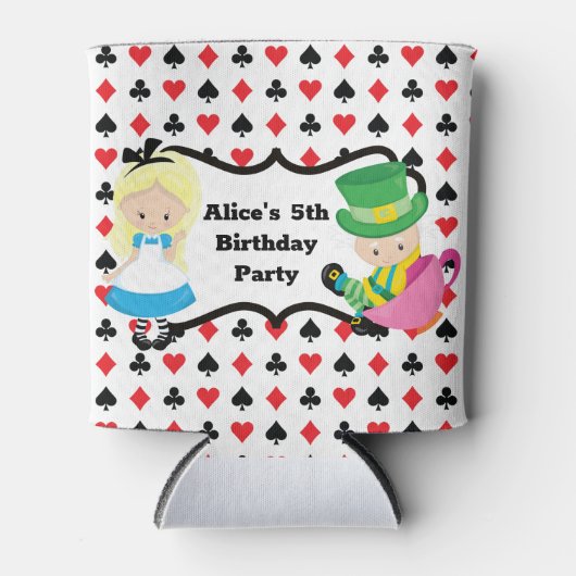 Alice in Wonderland Kinderen van Birthday Tea Part Blikjeskoeler (Voorkant)