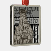 Alice in Wonderland King of Hearts Grunge Metalen Ornament (Rechts)