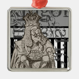 Alice in Wonderland King of Hearts Grunge Metalen Ornament