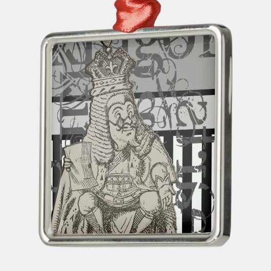 Alice in Wonderland King of Hearts Grunge Metalen Ornament (Links)