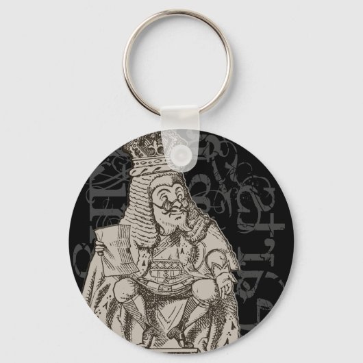 Alice in Wonderland King of Hearts Grunge Sleutelhanger (Voorkant)