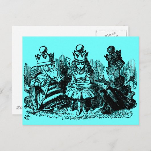 Alice in Wonderland King & Queen Briefkaart (Voorkant / Achterkant)