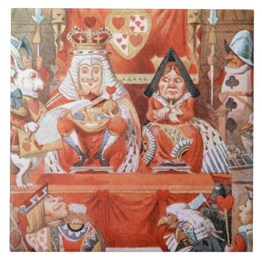 Alice in Wonderland King & Queen of Hearts Tile Tegeltje (Voorkant)