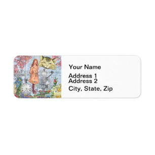 Alice in Wonderland Klassieke Cheshire Konijn Alic Etiket
