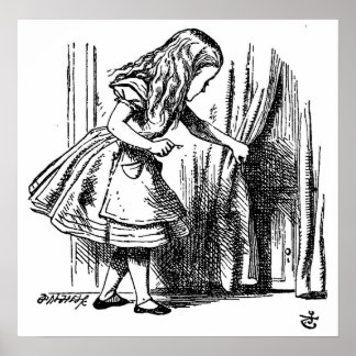 Alice in Wonderland Klein Deur aan Wonderland Poster